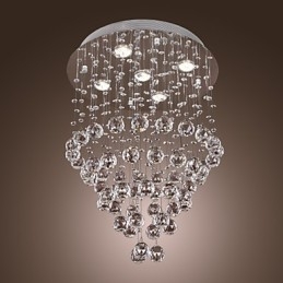 Kristallen kroonluchter met 5 lichtgevende lampjes (K9 Crystal)
