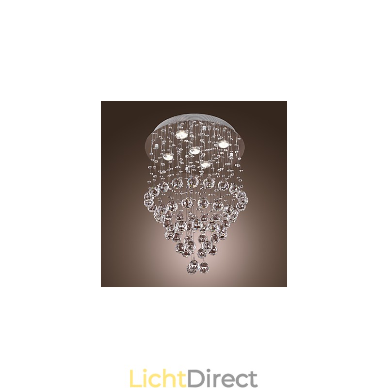 Kristallen kroonluchter met 5 lichtgevende lampjes (K9 Crystal)