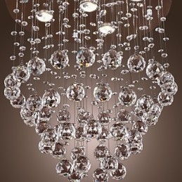 Kristallen kroonluchter met 5 lichtgevende lampjes (K9 Crystal)