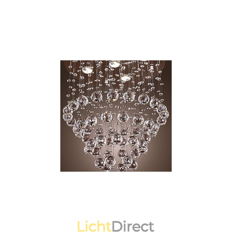 Kristallen kroonluchter met 5 lichtgevende lampjes (K9 Crystal)