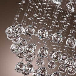 Kristallen kroonluchter met 5 lichtgevende lampjes (K9 Crystal)