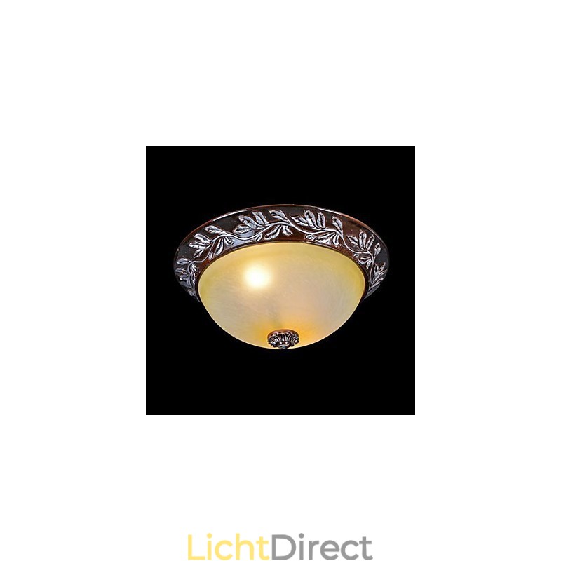 Inbouwlamp Wit Geel Glas Hars Zilver Snijwerk Europees Klassiek