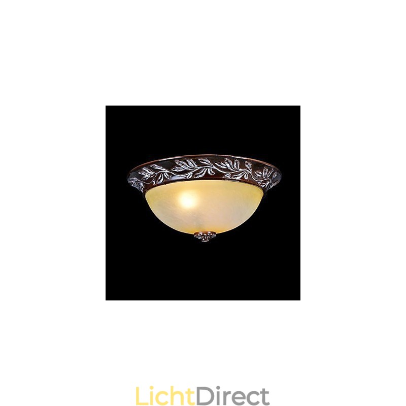 Inbouwlamp Wit Geel Glas Hars Zilver Snijwerk Europees Klassiek