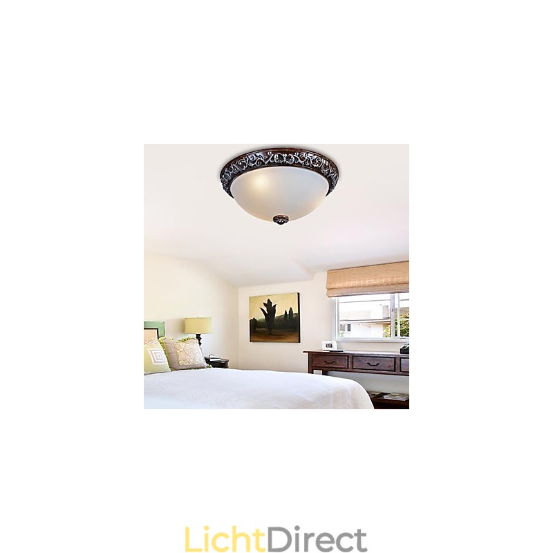 Inbouwlamp Glas Hars Zilver Snijwerk Europees Klassiek