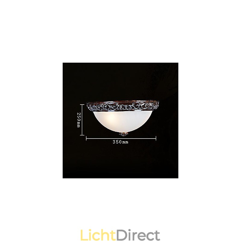 Inbouwlamp Glas Hars Zilver Snijwerk Europees Klassiek