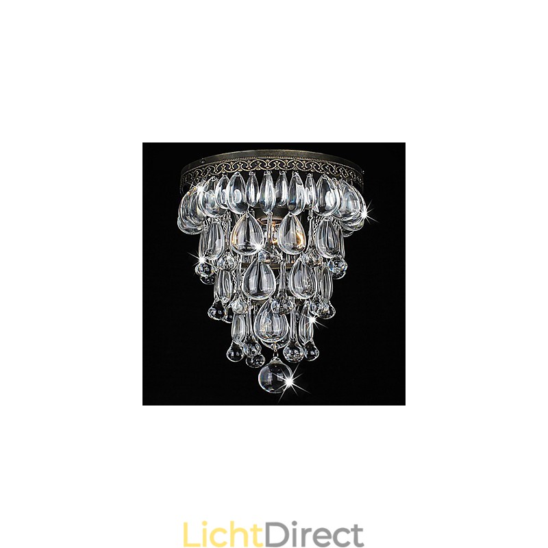 Kristallen inbouw 1-lichts vintage ijzeren galvanisatie