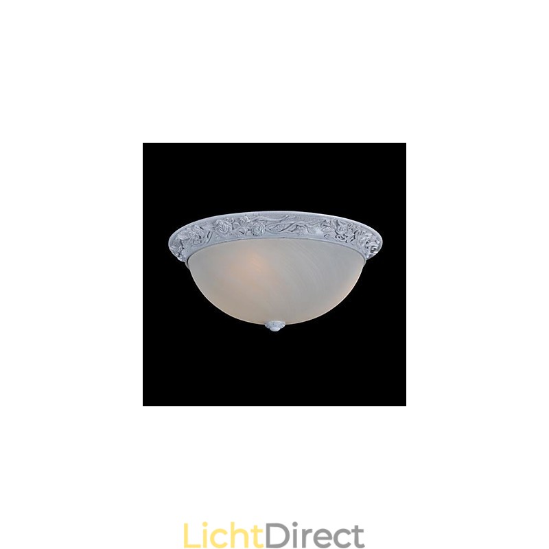 Witte plafondlamp van glas, kunsthars, Europees klassiek