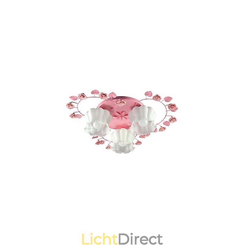 Creatieve Lamp Lamp Gecontracteerd Landelijk Zoet Roze Roos 3 Absorb Koepel Licht