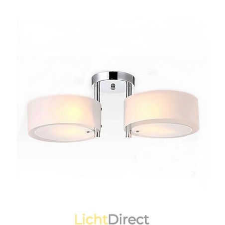 Moderne, eigentijdse plafondlamp met 2 lampen van metaal Moderne, eigentijdse plafondlamp met 2 lampen van metaal