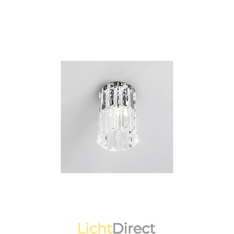 Kristallen plafondlamp in ronde vorm