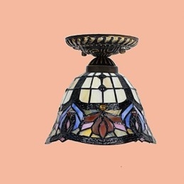 Europese landelijke creatieve kunst glas-in-lood absorberende koepellamp licht