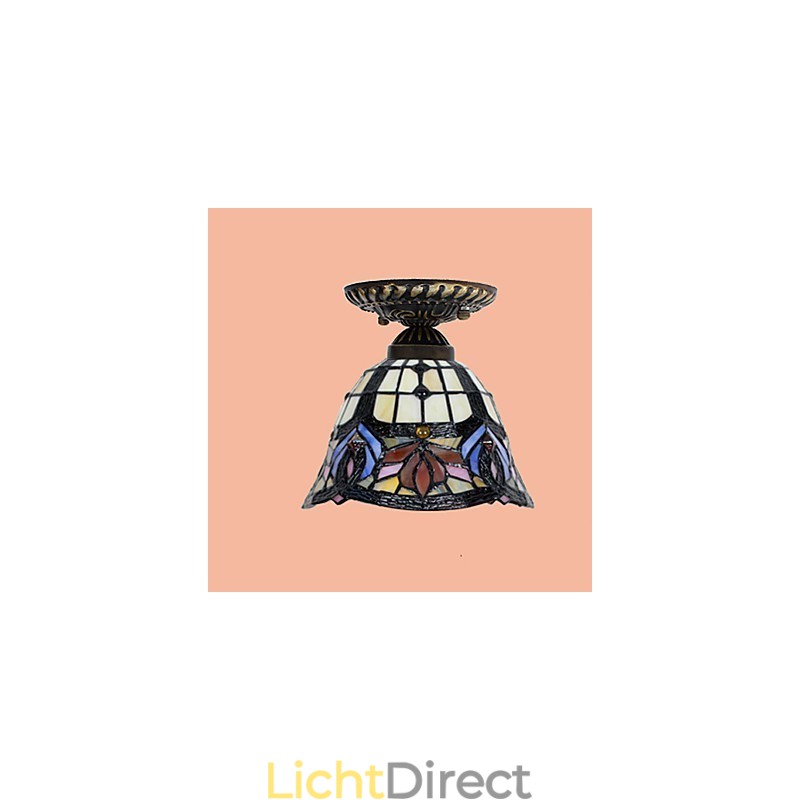 Europese landelijke creatieve kunst glas-in-lood absorberende koepellamp licht