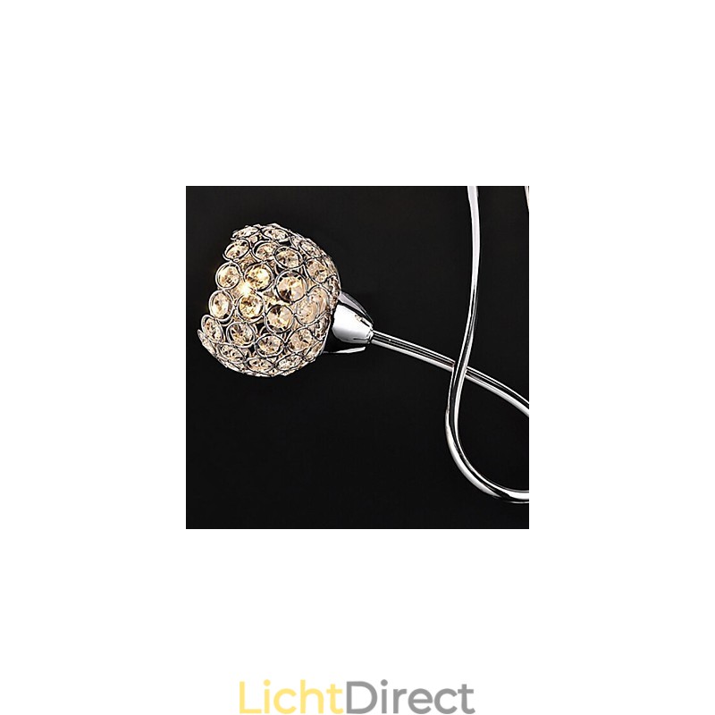 Moderne, eigentijdse, traditionele, klassieke, kristal-gegalvaniseerde metalen hanglamp, inbouw