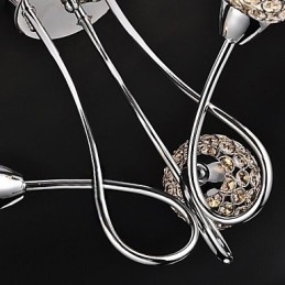 Moderne, eigentijdse, traditionele, klassieke, kristal-gegalvaniseerde metalen hanglamp, inbouw