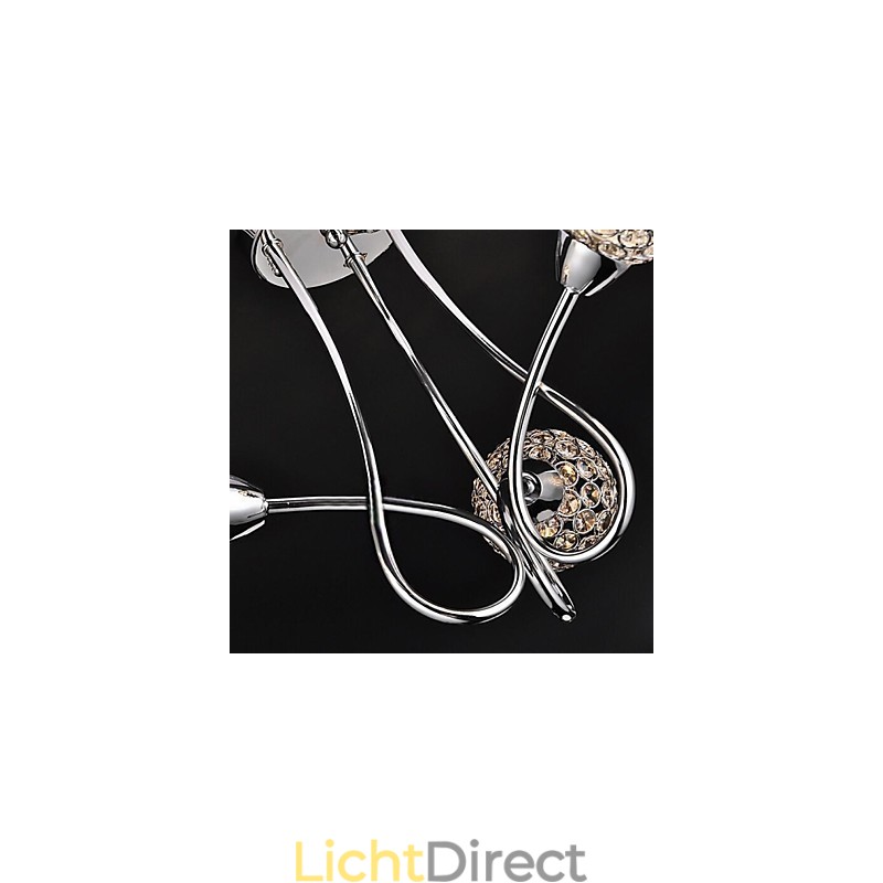 Moderne, eigentijdse, traditionele, klassieke, kristal-gegalvaniseerde metalen hanglamp, inbouw