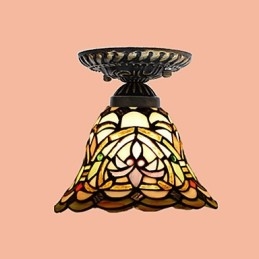 Europese landelijke creatieve kunst glas-in-lood absorberende koepellamp licht