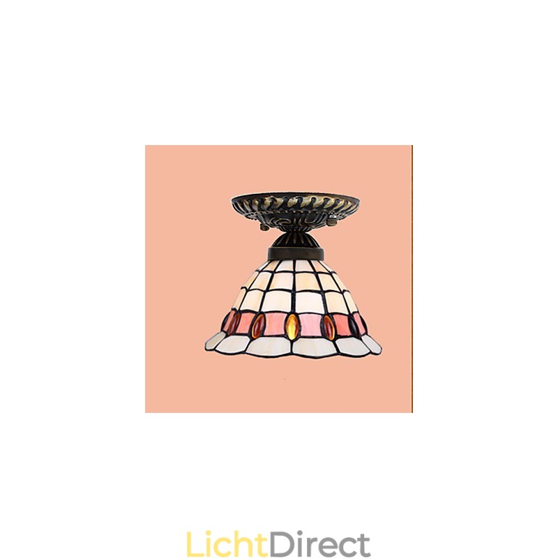 Europese landelijke creatieve kunst glas-in-lood absorberende koepellamp licht