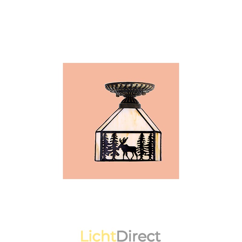 Kerstmis Europees Landelijk Creatieve Kunsten Glas-in-lood Absorb Koepel Lamp Licht