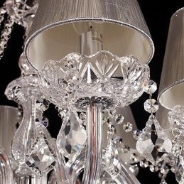 Kroonluchter Kristal Luxe Modern Wonen 8 Lampen met Stoffen Kap