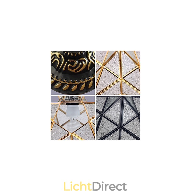 Europese creatieve kunsten op het platteland Glas-in-loodsterren om het licht van de koepellamp te absorberen