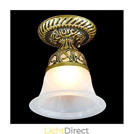 Bronzen plafondlamp Moire glas Europees klassiek Bronzen plafondlamp Moire glas Europees klassiek