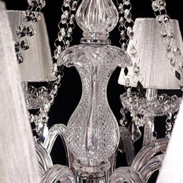 Kroonluchter Kristal Luxe Modern Wonen 8 Lampen met Stoffen Kap