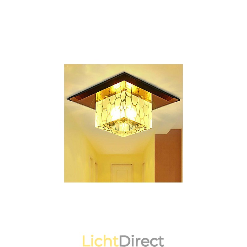 Mini Kristallen Plafondlamp Spotlight 3W Creatieve Lamp Buislamp Kleurrijke Kleur Vierkante Koepellamp