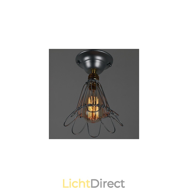 Country Style Mini Lamp 1 Licht Schilderij Verwerking Zilver