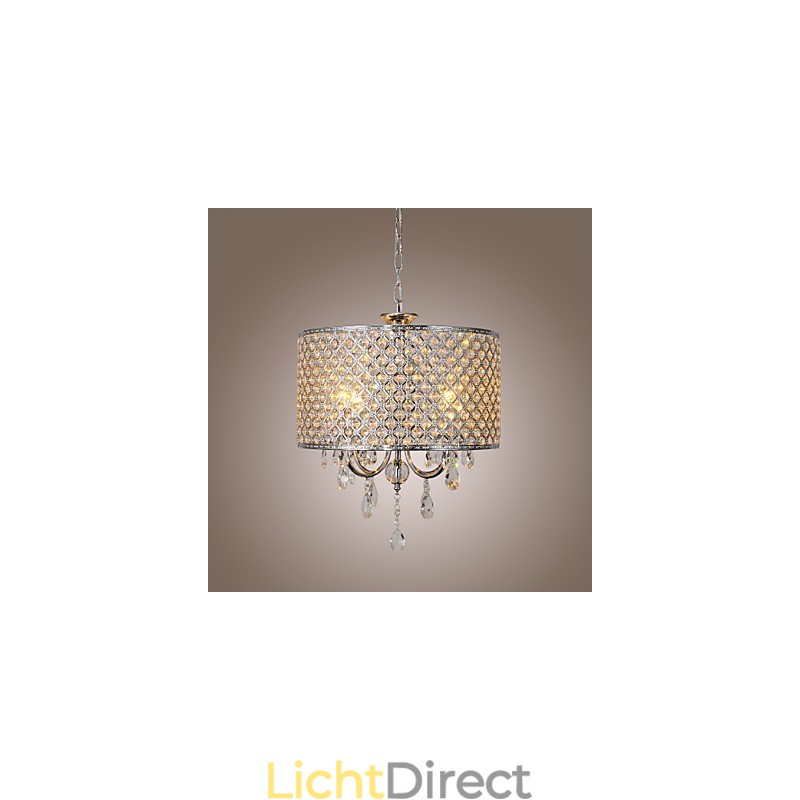 Drum kroonluchter kristal moderne 4 lampen hanglamp