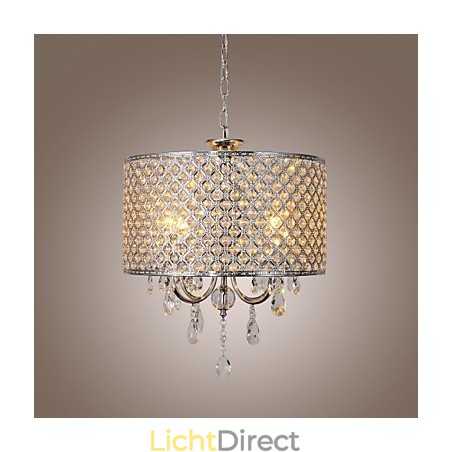 Drum kroonluchter kristal moderne 4 lampen hanglamp Drum kroonluchter kristal moderne 4 lampen hanglamp