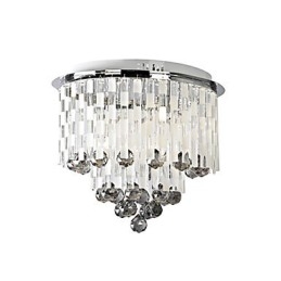 Kristallen semi-inbouwlamp met 8 lampen