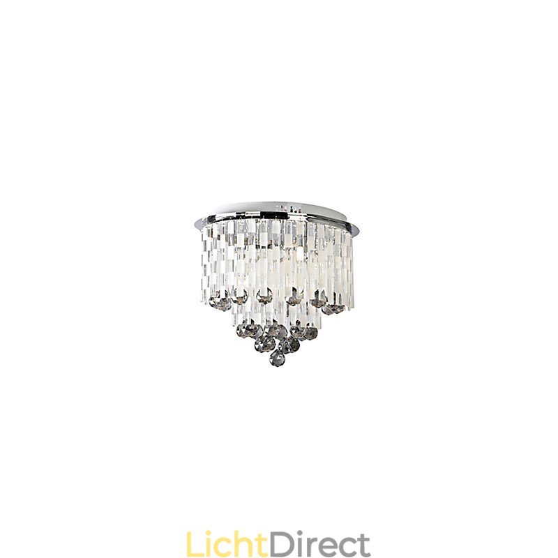 Kristallen semi-inbouwlamp met 8 lampen