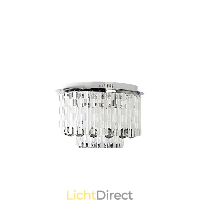Kristallen semi-inbouwlamp met 8 lampen