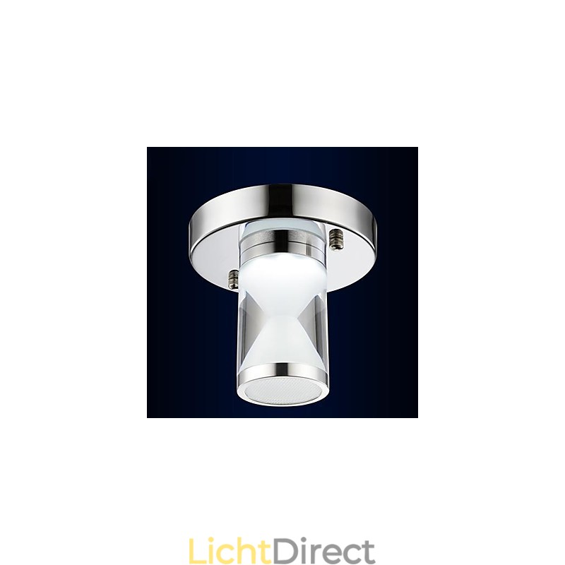 Moderne, eigentijdse, verchroomde metalen plafondlamp