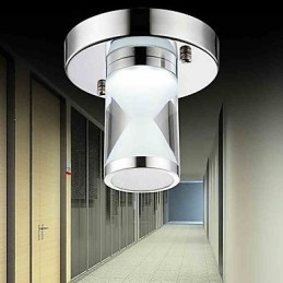 Moderne, eigentijdse, verchroomde metalen plafondlamp