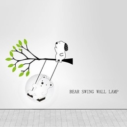 Kleine Beer Hoge Temperatuurbestendige Plastic Licht En Creatieve 3D Behangpapier Wandlamp