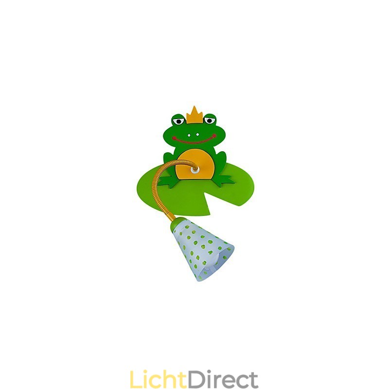 Moderne houten kinderwandlamp met 1 licht in kikkerdesign