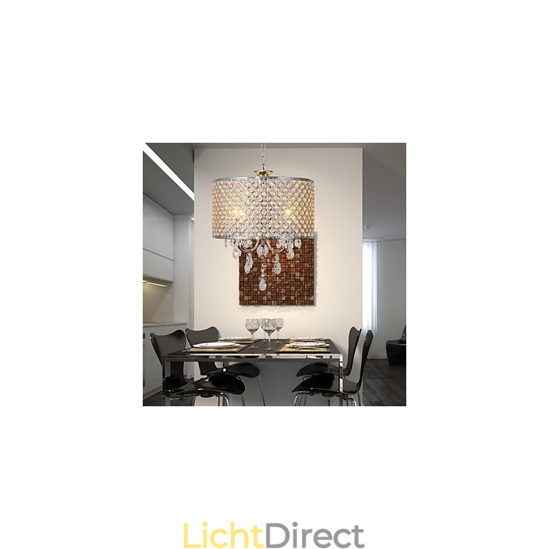 Drum kroonluchter kristal moderne 4 lampen hanglamp