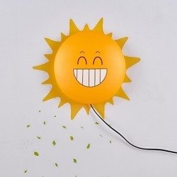 Behang Wandlampen Bloem Gezicht DIY Leuke Sfeer Nachtlampje Kinderen Bedlamp Decoratie Zon