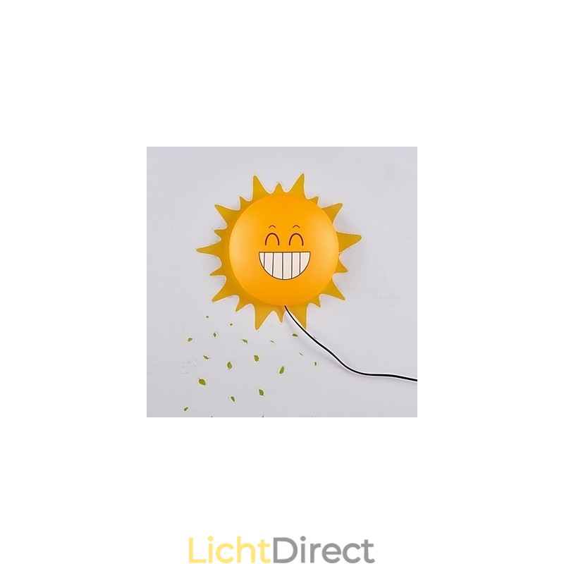 Behang Wandlampen Bloem Gezicht DIY Leuke Sfeer Nachtlampje Kinderen Bedlamp Decoratie Zon