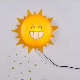 Behang Wandlampen Bloem Gezicht DIY Leuke Sfeer Nachtlampje Kinderen Bedlamp Decoratie Zon