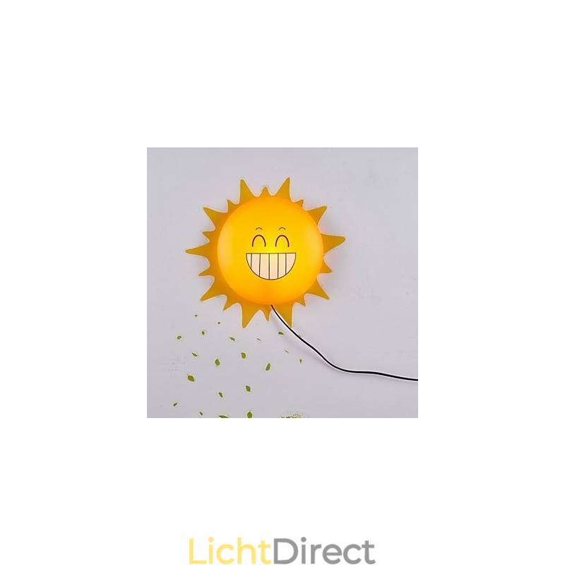 Behang Wandlampen Bloem Gezicht DIY Leuke Sfeer Nachtlampje Kinderen Bedlamp Decoratie Zon