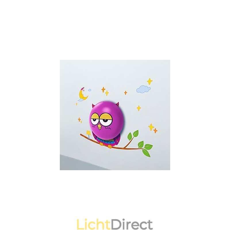 Licht bediende OWL wandlampen lamp hedendaagse creatieve 3D behangpapier wandlamp licht