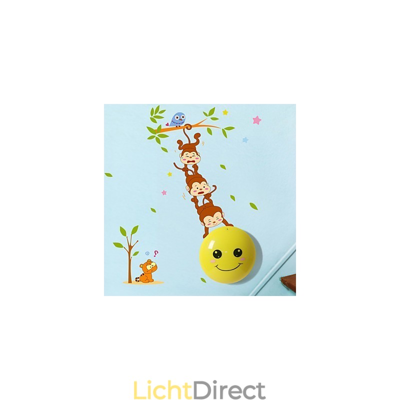 Muurstickers Apen licht geactiveerde intelligente inductie smoop versiering wandlamp