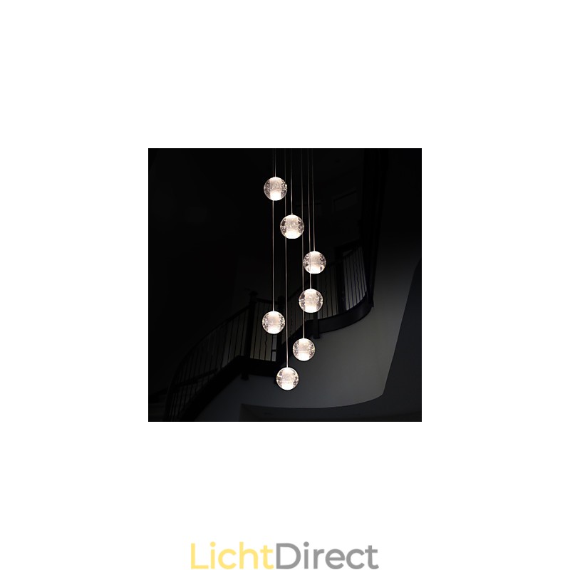 Moderne hanglamp Hanglamp G4 Retroifit 7 lampen Chrome Plating Kristal voor Trapverlichting