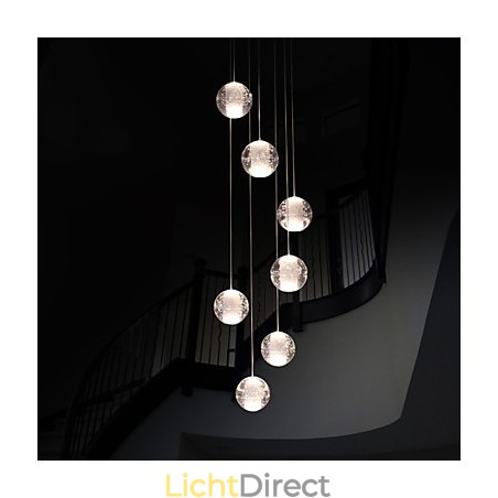 Moderne hanglamp Hanglamp G4 Retroifit 7 lampen Chrome Plating Kristal voor Trapverlichting Moderne hanglamp Hanglamp G4 Retroifit 7 lampen Chrome Plating Kristal voor Trapverlichting