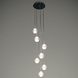 Moderne hanglamp Hanglamp G4 Retroifit 7 lampen Chrome Plating Kristal voor Trapverlichting
