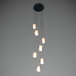 Moderne hanglamp Hanglamp G4 Retroifit 7 lampen Chrome Plating Kristal voor Trapverlichting