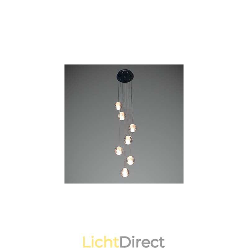 Moderne hanglamp Hanglamp G4 Retroifit 7 lampen Chrome Plating Kristal voor Trapverlichting
