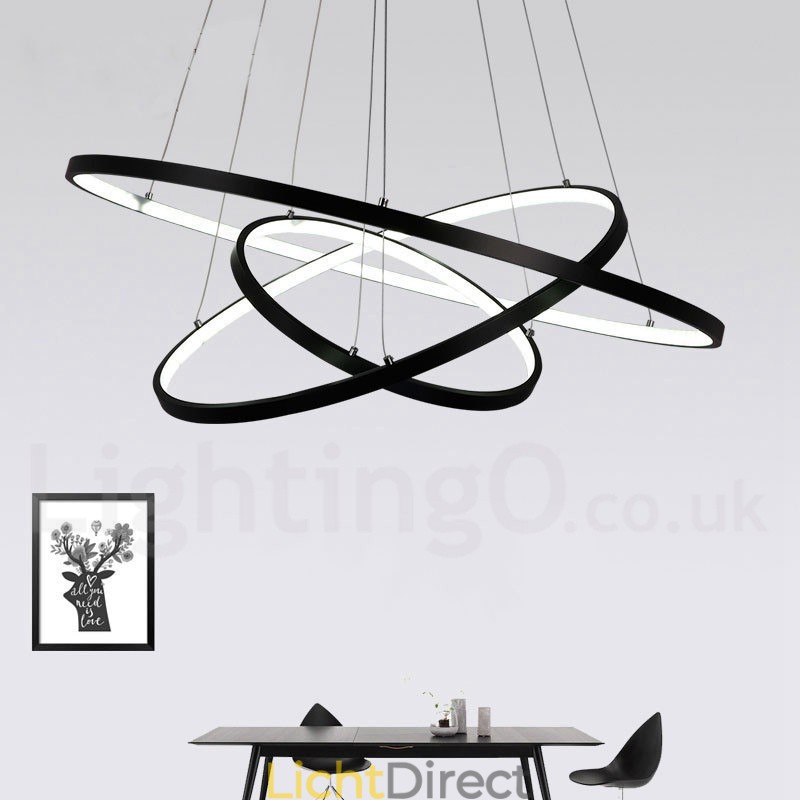 Dimbare hanglamp met afstandsbediening, modern design, drie ringen